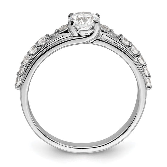 14k White Gold 3/4 carat Lab Grown Diamond VS/SI+ G+ Complete Petite Engagement Ring