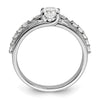 14k White Gold 3/4 carat Lab Grown Diamond VS/SI+ G+ Complete Petite Engagement Ring