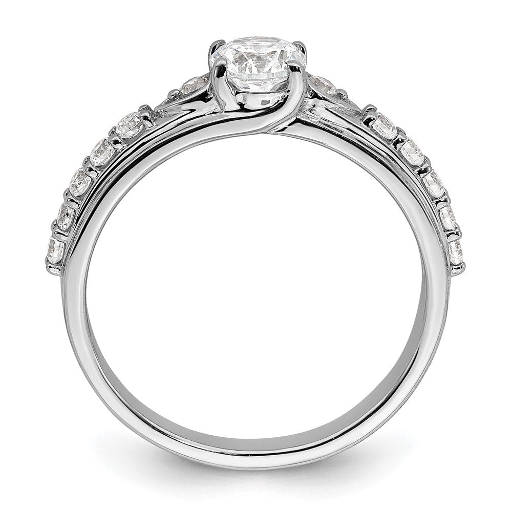 14k White Gold 3/4 carat Lab Grown Diamond VS/SI+ G+ Complete Petite Engagement Ring