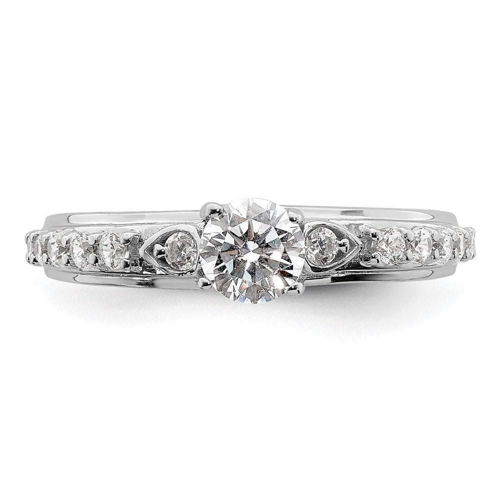14k White Gold 3/4 carat Lab Grown Diamond VS/SI+ G+ Complete Petite Engagement Ring