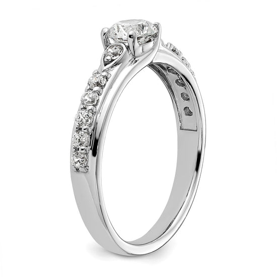 14k White Gold 3/4 carat Lab Grown Diamond VS/SI+ G+ Complete Petite Engagement Ring