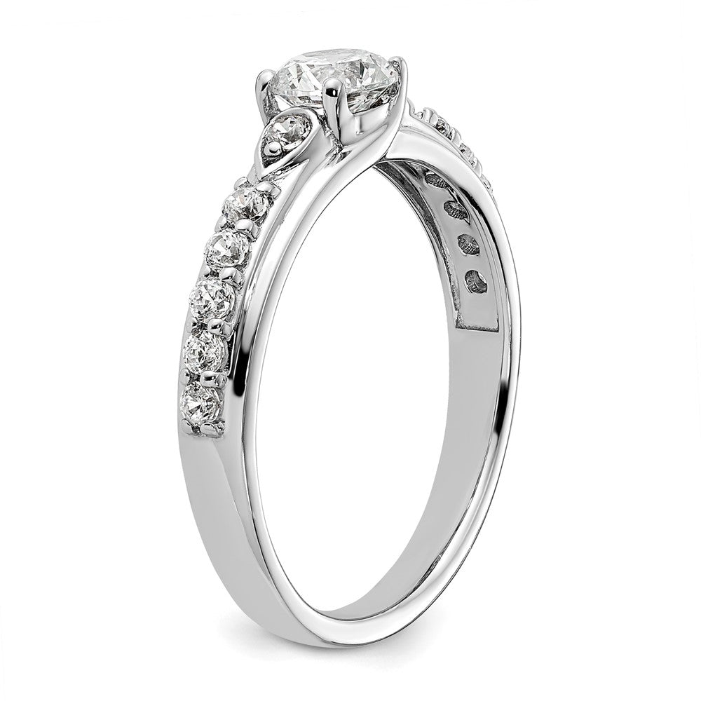 14k White Gold 3/4 carat Lab Grown Diamond VS/SI+ G+ Complete Petite Engagement Ring
