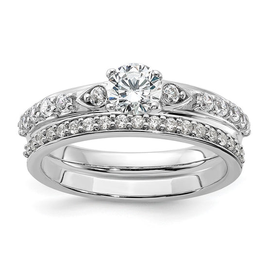14k White Gold 3/4 carat Lab Grown Diamond VS/SI+ G+ Complete Petite Engagement Ring