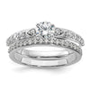 14k White Gold 3/4 carat Lab Grown Diamond VS/SI+ G+ Complete Petite Engagement Ring