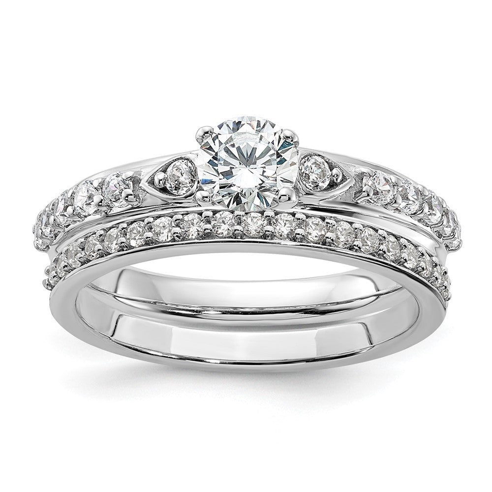 14k White Gold 3/4 carat Lab Grown Diamond VS/SI+ G+ Complete Petite Engagement Ring
