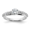14k White Gold 3/4 carat Lab Grown Diamond VS/SI+ G+ Complete Petite Engagement Ring