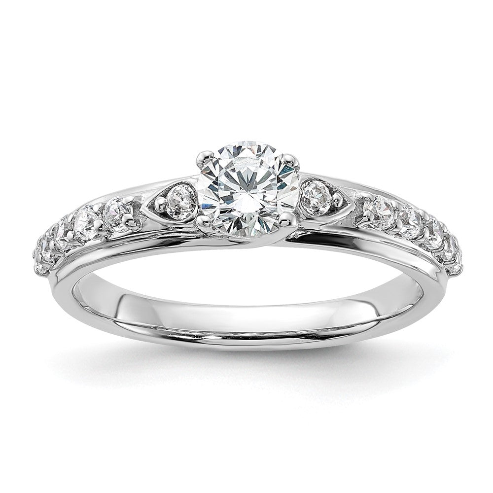14k White Gold 3/4 carat Lab Grown Diamond VS/SI+ G+ Complete Petite Engagement Ring