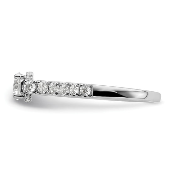 14k White Gold 7/8 carat Lab Grown Diamond VS/SI+ G+ Complete Petite Engagement Ring