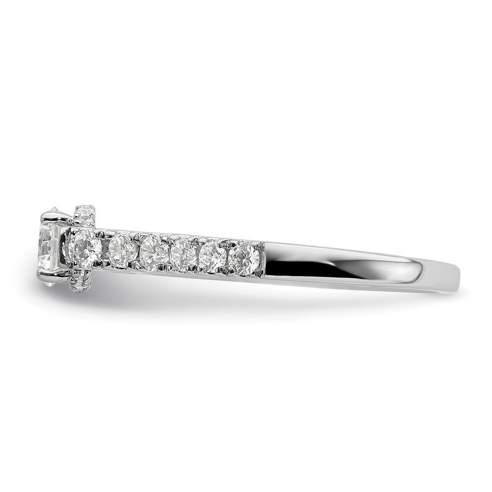 14k White Gold 7/8 carat Lab Grown Diamond VS/SI+ G+ Complete Petite Engagement Ring