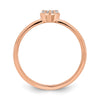 First Promise 14k Rose Gold Heart 1/8 carat Round Diamond Complete Promise/Engagement Ring