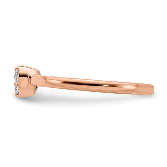 First Promise 14k Rose Gold Heart 1/8 carat Round Diamond Complete Promise/Engagement Ring