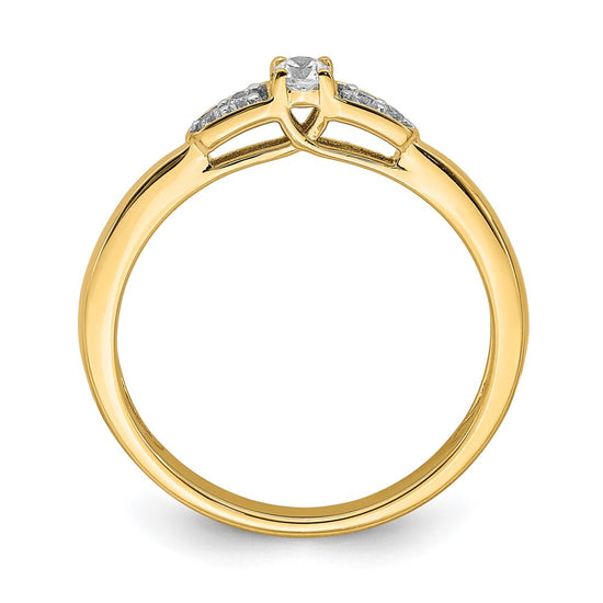 14k 1/8 carat Lab Grown Diamond VS/SI+ G+ Complete Petite Engagement Ring