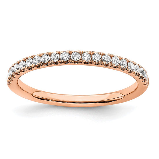 14k Rose Gold 1/4 carat Lab Grown Diamond VS/SI+ G+ Complete Wedding Band