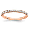 14k Rose Gold 1/4 carat Lab Grown Diamond VS/SI+ G+ Complete Wedding Band