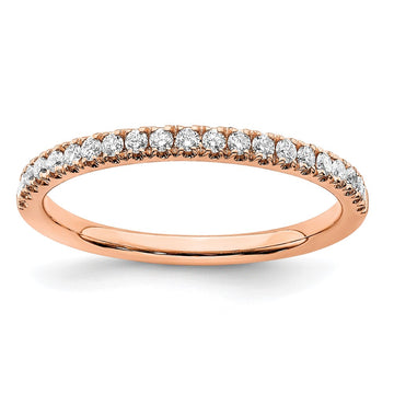 14k Rose Gold 1/4 carat Lab Grown Diamond VS/SI+ G+ Complete Wedding Band