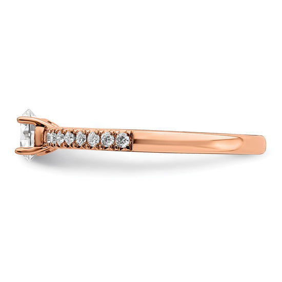 14k Rose Gold 1/2 carat Lab Grown Diamond VS/SI+ G+ Complete Round Engagement Ring