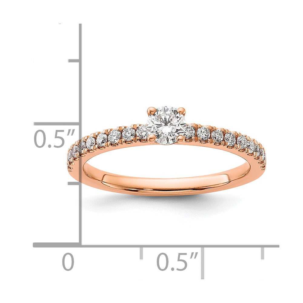14k Rose Gold 1/2 carat Lab Grown Diamond VS/SI+ G+ Complete Round Engagement Ring