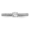 14k White Gold 1/2 carat Lab Grown Diamond VS/SI+ G+ Complete Round Size 7 Engagement Ring