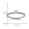 14k White Gold 1/2 carat Lab Grown Diamond VS/SI+ G+ Complete Round Size 7 Engagement Ring