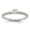 14k White Gold 1/2 carat Lab Grown Diamond VS/SI+ G+ Complete Round Size 7 Engagement Ring