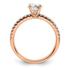 14k Rose Gold 3/4 carat Lab Grown Diamond VS/SI+ G+ Semi Mount Round Size 5 Engagement Ring