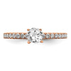 14k Rose Gold 3/4 carat Lab Grown Diamond VS/SI+ G+ Semi Mount Round Size 5 Engagement Ring