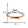 14k Rose Gold 3/4 carat Lab Grown Diamond VS/SI+ G+ Semi Mount Round Size 5 Engagement Ring