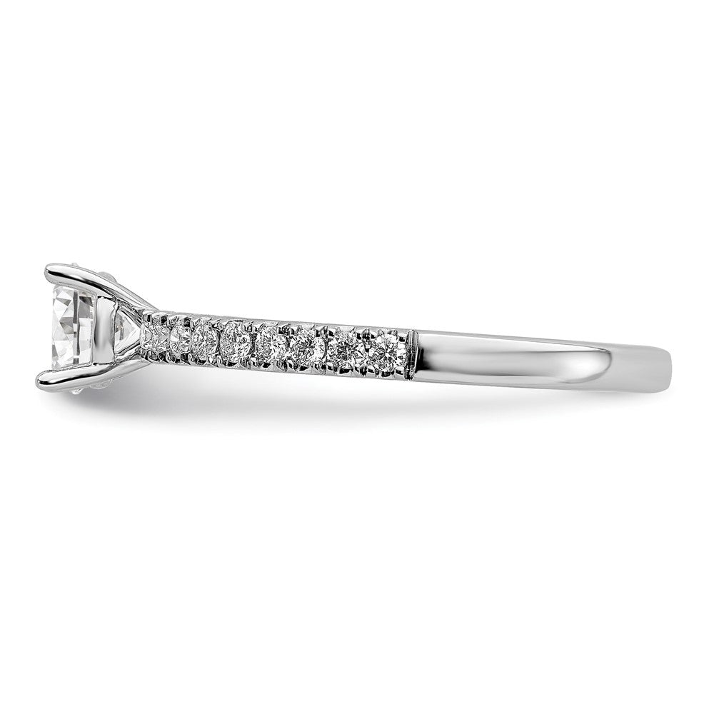 14k White Gold 1/2 carat Lab Grown Diamond VS/SI+ G+ Complete Round Size 5 Engagement Ring