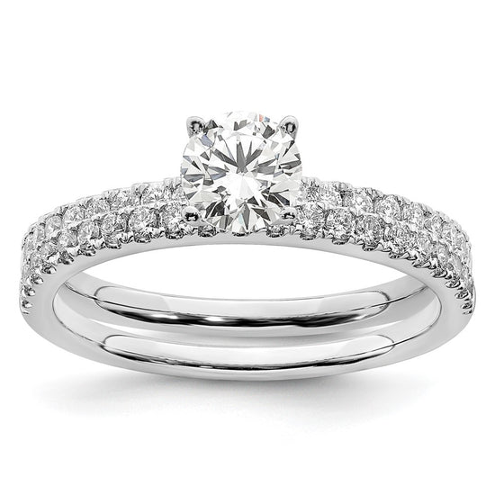14k White Gold 3/4 carat Lab Grown Diamond VS/SI+ G+ Complete Round Size 7 Engagement Ring