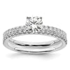 14k White Gold 3/4 carat Lab Grown Diamond VS/SI+ G+ Complete Round Size 7 Engagement Ring