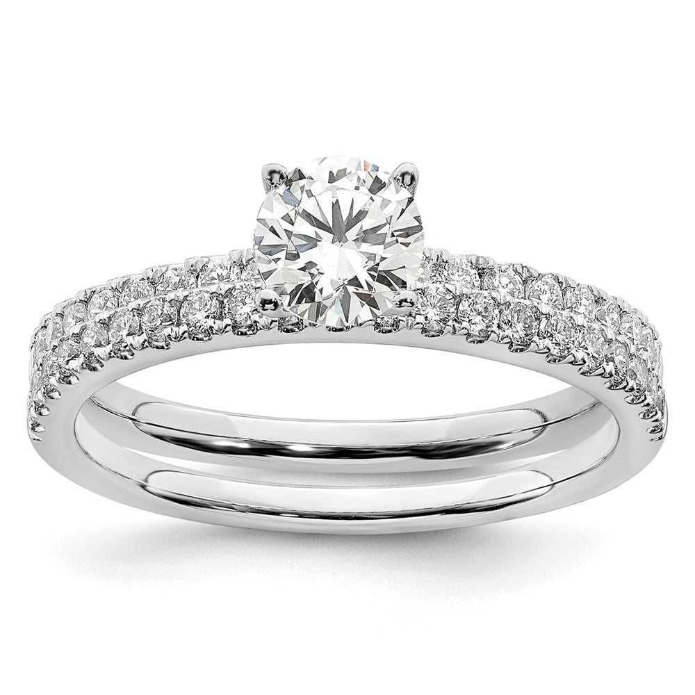 14k White Gold 3/4 carat Lab Grown Diamond VS/SI+ G+ Complete Round Size 7 Engagement Ring