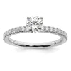 14k White Gold 1/2 carat Lab Grown Diamond VS/SI+ G+ Complete Round Size 8 Engagement Ring