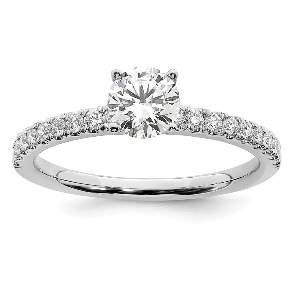 14k White Gold 1/2 carat Lab Grown Diamond VS/SI+ G+ Complete Round Size 8 Engagement Ring