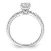 14k White Gold 3/4 carat Lab Grown Diamond VS/SI+ G+ Semi Mount Round Size 6 Engagement Ring