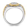 10k Two-Tone 1/3 carat Lab Grown Diamond VS/SI+ G+ Complete Men's Ring