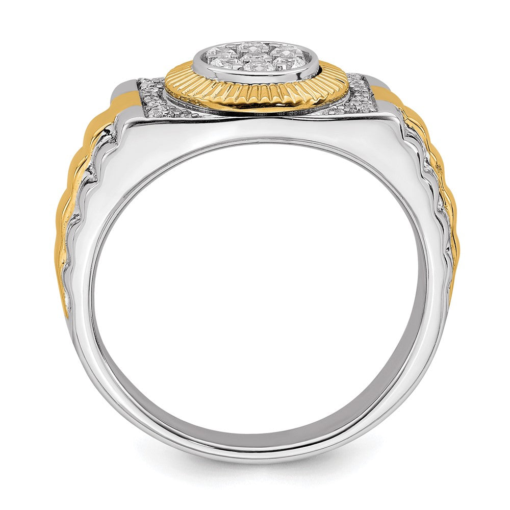 10k Two-Tone 1/3 carat Lab Grown Diamond VS/SI+ G+ Complete Men's Ring