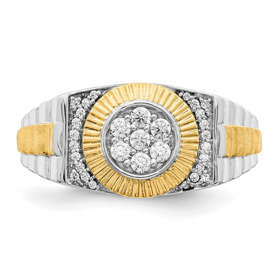 10k Two-Tone 1/3 carat Lab Grown Diamond VS/SI+ G+ Complete Men's Ring
