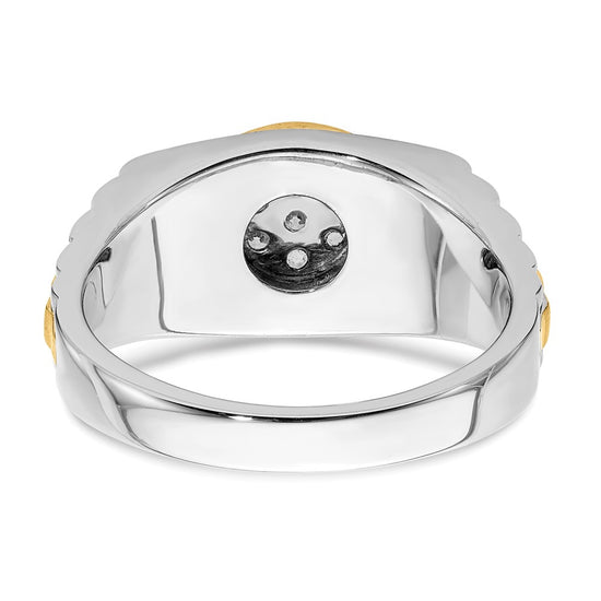 10k Two-Tone 1/3 carat Lab Grown Diamond VS/SI+ G+ Complete Men's Ring
