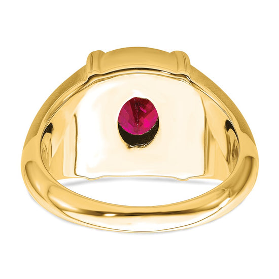 14k Ruby and Diamond Mens Ring