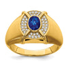 14k Sapphire and Diamond Mens Ring