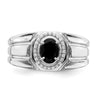 14k Onyx and Diamond Mens Ring