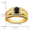 14k Onyx and Diamond Mens Ring