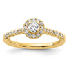 14k 1/2 carat Lab Grown Diamond VS/SI+ G+ Round Complete Halo Engagement Ring