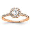 14k Rose Gold 3/4 carat Lab Grown Diamond VS/SI+ G+ Round Complete Halo Engagement Ring