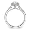 14k White Gold 3/4 carat Lab Grown Diamond VS/SI+ G+ Round Complete Halo Engagement Ring