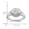 14k White Gold 1/2 carat Lab Grown Diamond VS/SI+ G+ 1 1/2 carat Center Round Semi Mount Three Stone Engagement Ring