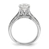 14k White Gold 5/8 carat Lab Grown Diamond VS/SI+ G+ 1 1/2 carat Center Round Semi Mount Shared Prong Engagement Ring