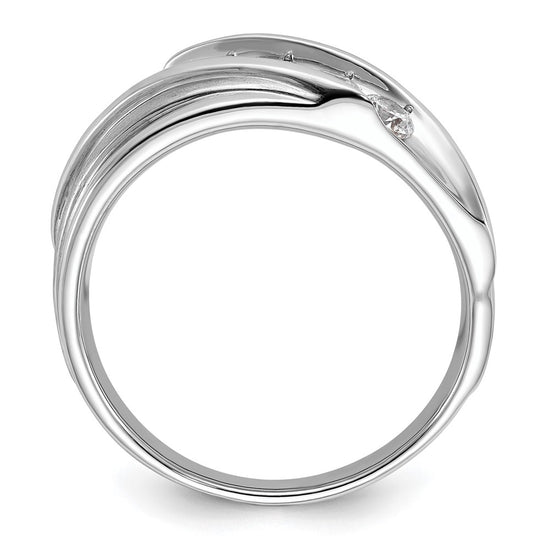 10k White Gold 3/4 carat Lab Grown Diamond VS/SI+ G+ Five Stone Complete Men's Ring