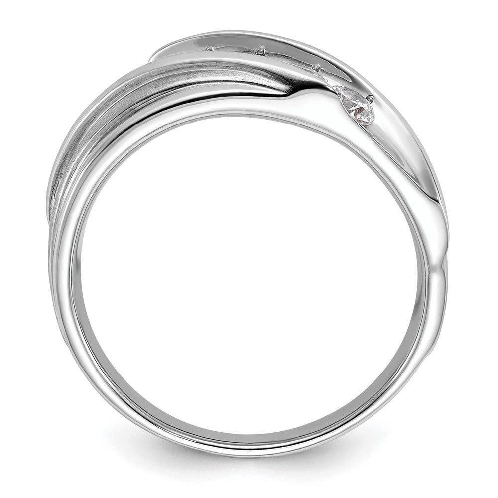 10k White Gold 3/4 carat Lab Grown Diamond VS/SI+ G+ Five Stone Complete Men's Ring