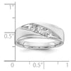 14k 5/8 carat White Gold Lab Grown Diamond VS/SI+ G+ Three Stone Complete Men's Ring